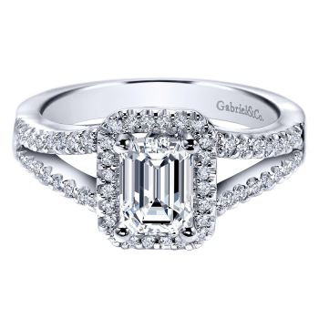 14K White Gold 0.31 ct Diamond Criss Cross Engagement Ring Setting ER5874W44JJ