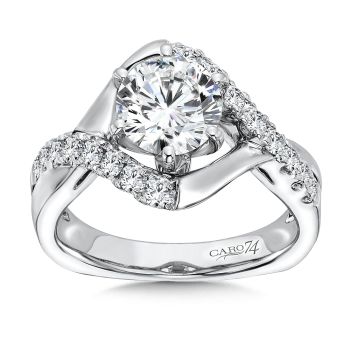 Diamond Engagement Ring With Side Stones in 14K White Gold with Platinum Head (0.44ct. tw.) /CR160W