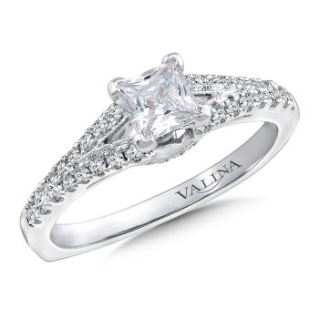 RQ9696W - Diamond Engagement Ring Mounting in 14K White Gold (.26 ct. tw.)