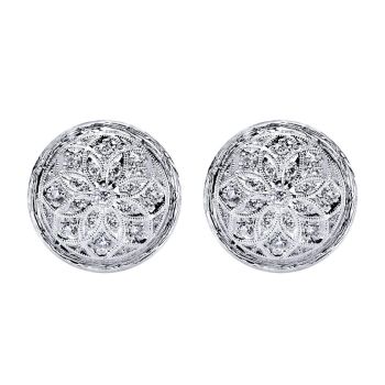 925 Silver White Sapphire Stud Earrings EG11779SVJWS