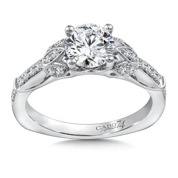 Diamond Engagement Ring Mounting in 14K White Gold with Platinum Head (.28 ct. tw.) /CR780W