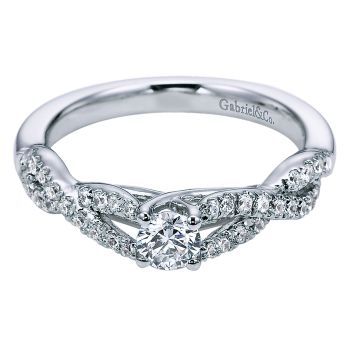0.50 ct Pre-Set Engagement Ring-14k White Gold Diamond Criss Cross /ER96105W44JJ.CSD4-IGCD