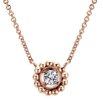 0.05 ct Diamond Fashion Necklace set in 14KT Rose Gold NK4763K45JJ