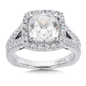 Grand Opulance Collection Cushion Shape Center Halo Engagement Ring (0.6ct. tw.) /CR404W