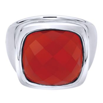 Red Onyx Fashion Ladie's Ring In Silver 925 LR6985SVJRO