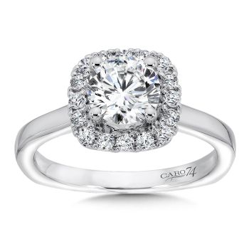Classic Elegance Collection Halo Engagement Ring in 14K White Gold with Platinum Head (0.29ct. tw.) /CR252W