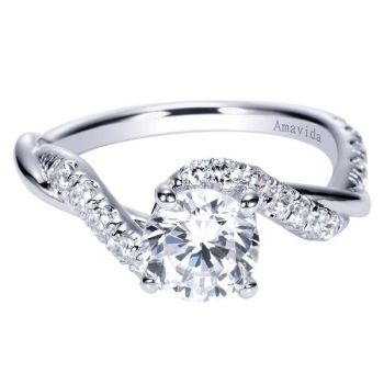 Gabriel & Co 18K White Gold 0.52 ct Diamond Bypass Engagement Ring Setting ER9100W83JJ