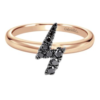 0.16 ct F-G SI Black Diamond Fashion Ladie's Ring 14K White Gold LR50545K4JBD
