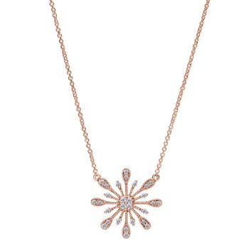 0.25 ct Round Cut Diamond Fashion Necklace set in 14K Rose Gold NK3820K45JJ