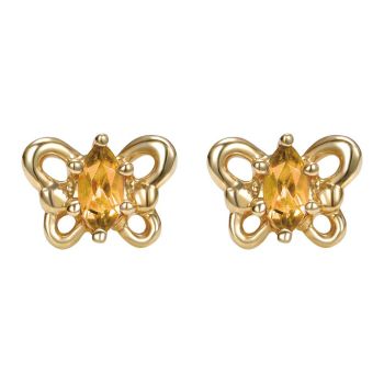 14k Yellow Gold Citrine Stud Earrings EG10052Y4JCT