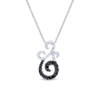 0.54 ct - Necklace
 925 Silver Black Spinel Fashion /NK4775SVJBS-IGCD