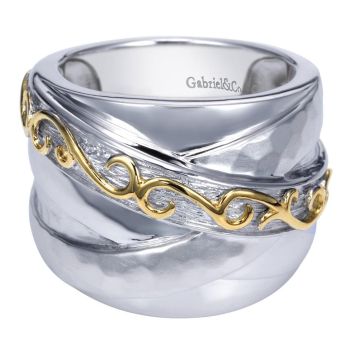 Diamond Smoky Quartz Fashion Ladie's Ring In Silver/18K Gold LR6500MYJJJ