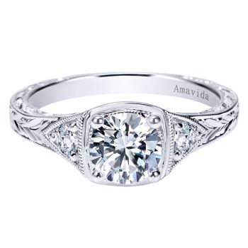 Gabriel & Co Platinum 0.18 ct 3 Stones Diamond Engagement Ring Setting ER8777PT3JJ