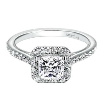 Gabriel & Co 18K White Gold 0.30 ct Diamond Halo Engagement Ring Setting ER6305W83JJ