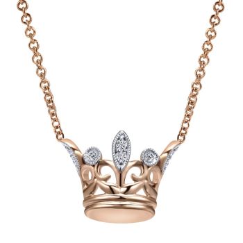 0.06 ct Round Diamond Fashion Necklace set in 14KT Rose Gold NK4637K45JJ