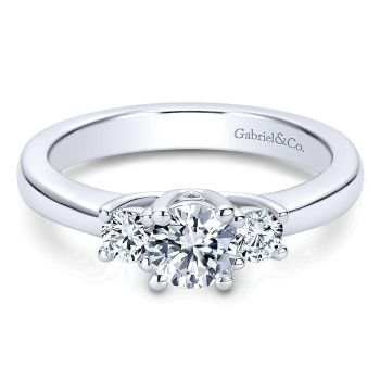 0.25 ct - 3 Stone Diamond Engagement Ring Set in 14K White Gold /ER9480W44JJ-IGCD