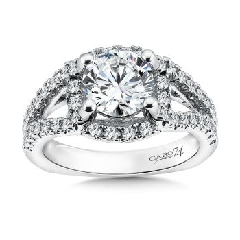 Luxury Collection Engagement Ring With Diamond Side Stones in 14k White Gold (0.6ct. tw.) /CR367W