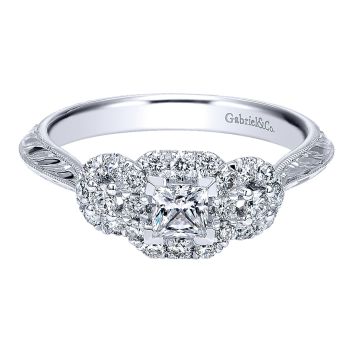 0.61 ct Pre-Set Engagement Ring
 14k White Gold Diamond Halo /ER910542W44JJ.CSD4-IGCD