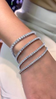 Stack 4 Prong Diamond Tennis Bracelets 