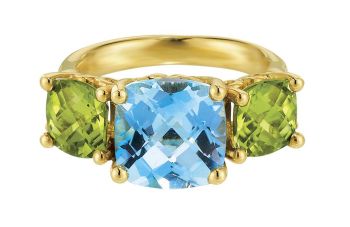Multi Color Stones Fashion Ladie's Ring In 14K Yellow Gold LR4950Y4JMC