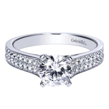 14K White Gold 0.38 ct Diamond Straight Engagement Ring Setting ER8948W44JJ