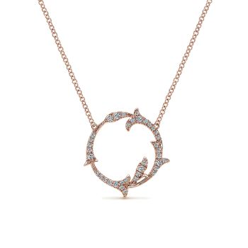 0.20 ct - Necklace
 14k Pink Gold Diamond Fashion /NK4914K45JJ-IGCD