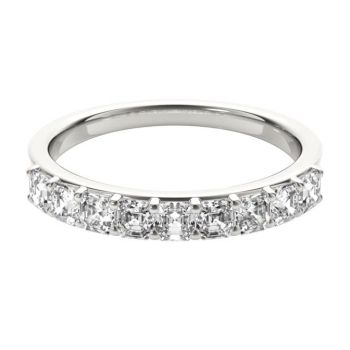 1.00ct 9 stone Gallery Ring - Asscher Cut Diamond Band set in White, Rose,Yellow Gold or Platinum F-G VS1 ID-9SFG100-ASCH