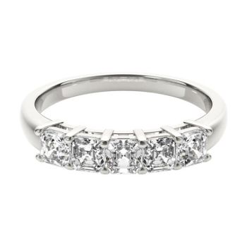 1.00ct 5 stone Gallery Ring - Asscher Cut Diamond Band set in White, Rose,Yellow Gold or Platinum F VS1 ID-5SHI100-AS