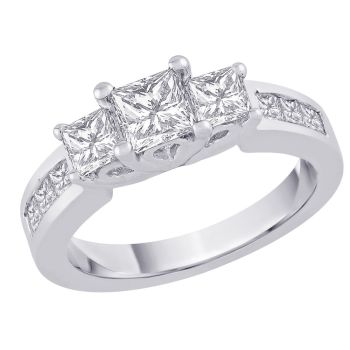 1.98ctw Princess Diamond Ring G-H SI In 14KT White Gold