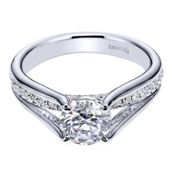 Gabriel & Co 18K White Gold 0.25 ct Diamond Split Shank Engagement Ring Setting ER6233W83JJ