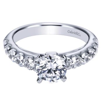 14K White Gold 0.80 ct Diamond Straight Engagement Ring Setting ER4246W44JJ
