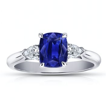 1.88 Blue Cushion Sapphire  Ring