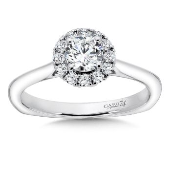 Classic Elegance Collection Halo Engagement Ring in 14K White Gold (0.2ct. tw.) /CR425W