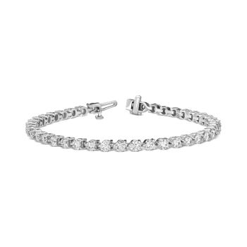 Lab Grown 8.5 carat 3 Prong Tennis Bracelet in a choice of gold finishes.