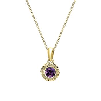 0.24 ct - Necklace
 14k Yellow Gold Amethyst Fashion /NK1690Y4JAM-IGCD