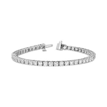 Lab Grown 5 carat Classic 4 Prong Tennis Bracelet in a choice of gold finishes.