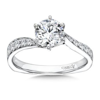 Classic Elegance Collection Criss Cross Diamond Engagement Ring in 14K White Gold with Platinum Head (0.28ct. tw.) /CR199W