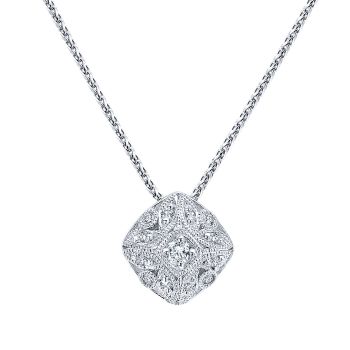 0.15 ct - Necklace
 14k White Gold Diamond Fashion /NK1220W44JJ-IGCD