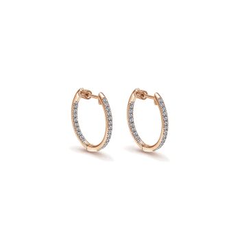 0.47 ct - Earrings
 14k Pink Gold Diamond Classic Hoop /EG10854K45JJ-IGCD