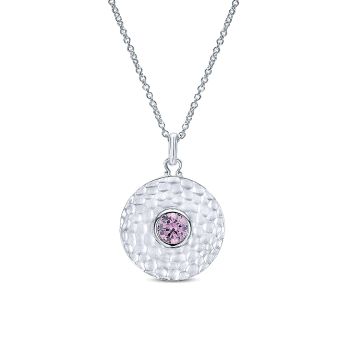 1.72 ct - Necklace
 925 Silver Pink Created Zircon Fashion /NK5206SVJPZ-IGCD