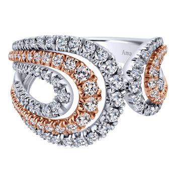 1.12 ct F-G SI Diamond Fashion Ladie's Ring In 18K Two Tone LR50751T84JJ