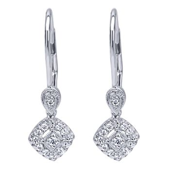 14k White Gold Diamond Drop Earrings 0.19 ct EG10533W45JJ