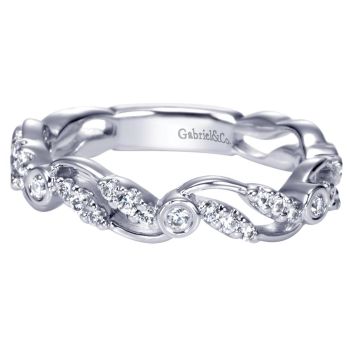 0.27 ct F-G SI Diamond Stackable Ladie's Ring In 14K White Gold LR6318W45JJ