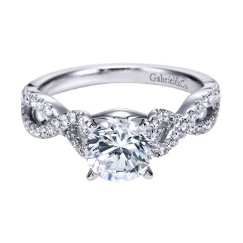 14K White Gold 0.37 ct Diamond Criss Cross Engagement Ring Setting ER7805W44JJ