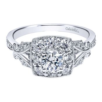 1.05 ct Pre-Set Engagement Ring
 14k White Gold Diamond Halo /ER911882R0W44JJ.CSD4-IGCD