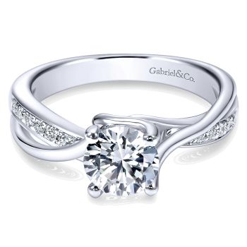 0.16 ct - Diamond Engagement Ring Set in 14K White Gold Diamond Bypass /ER6360W44JJ-IGCD