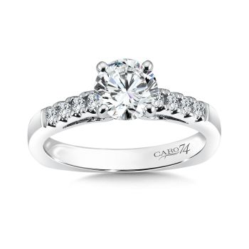 Classic Elegance Collection Diamond Engagement Ring With Side Stones in 14K White Gold with Platinum Head (0.27ct. tw.) /CR165W