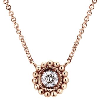 0.13 ct Diamond Fashion Necklace set in 14KT Rose Gold NK4765K45JJ