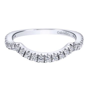 0.34 ct F-G SI Diamond Curved Wedding Band In 18K White Gold WB11992R8W83JJ