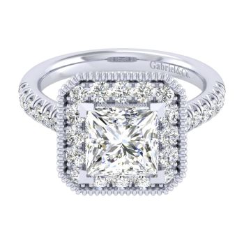 14K White Gold 0.75 ct Diamond Straight Engagement Ring